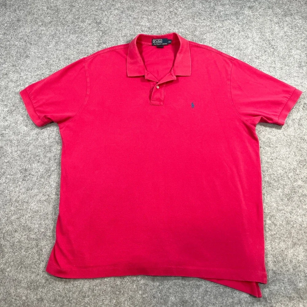 Polo Ralph Lauren Mens Polo Shirt XXL Red Short Sleeve Pique Pony Logo